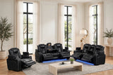 Stefano Black 3-Piece Reclining Living Room Set from Happy Homes - Luna Furniture