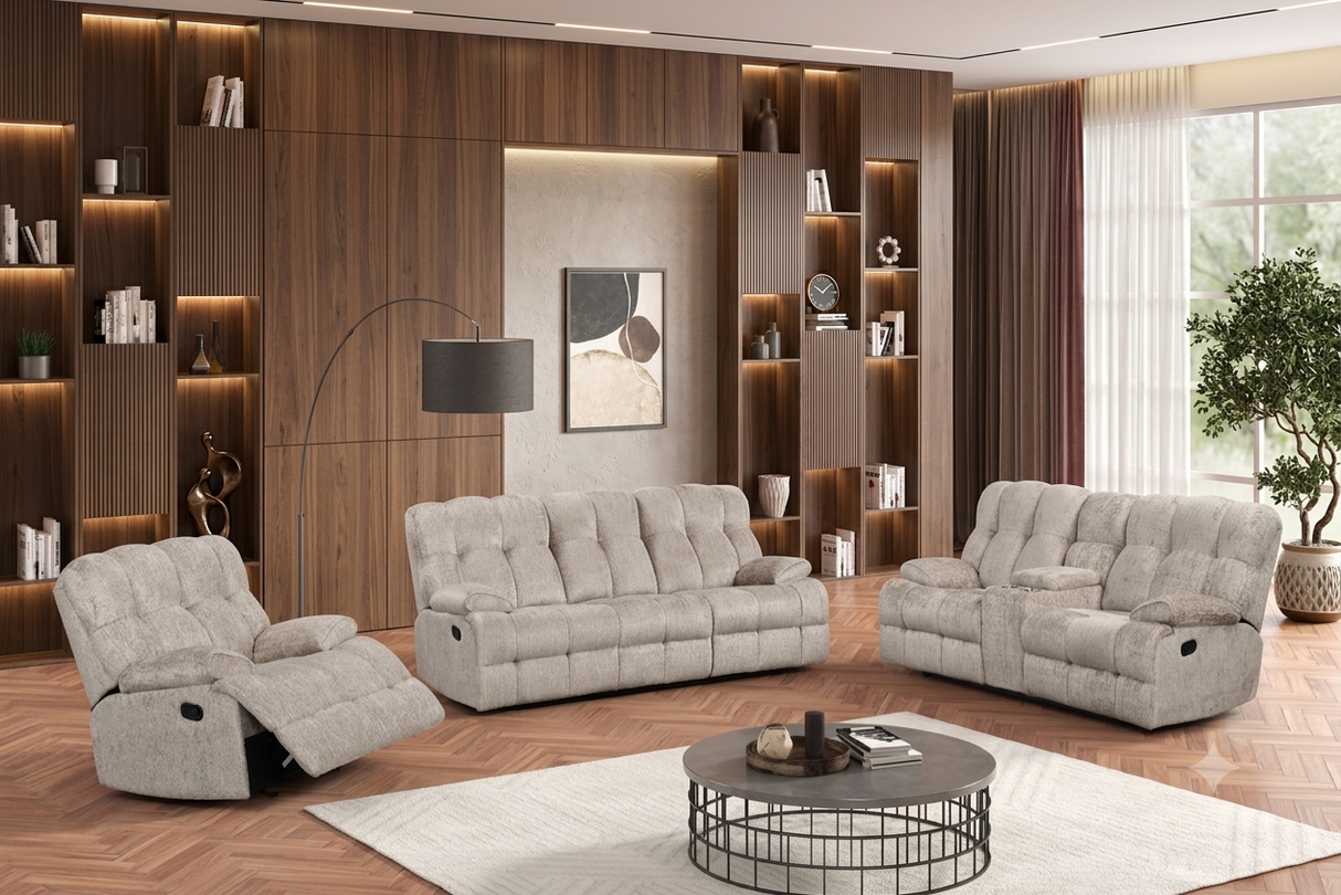 Martina Gray 3-Piece Reclining Set from Happy Homes - Luna Furniture