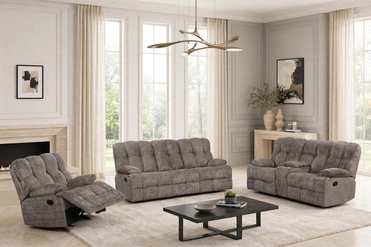 Martina Brown 3-Piece Reclining Set from Happy Homes - Luna Furniture