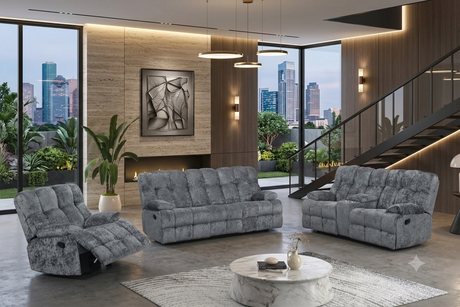 Martina Charcoal 3-Piece Reclining Set from Happy Homes - Luna Furniture