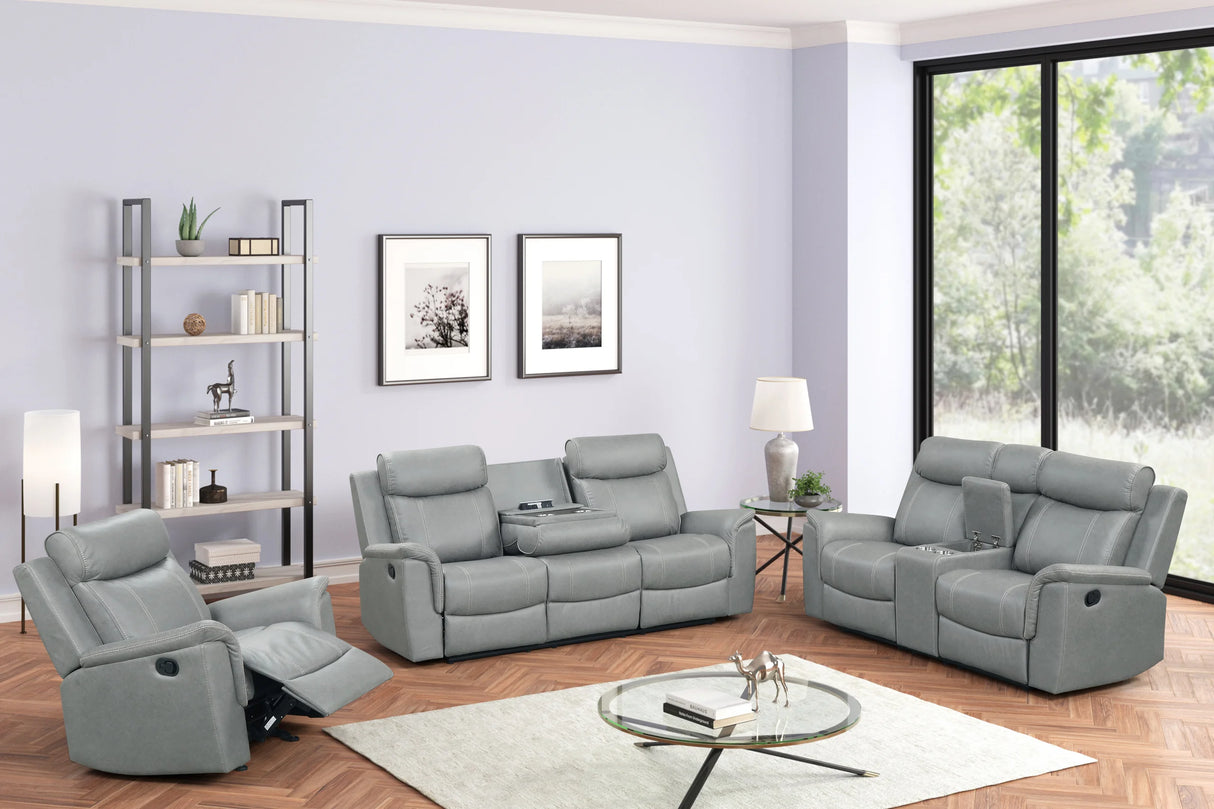Sofia Gray 3-Piece Reclining Set from Happy Homes - Luna Furniture