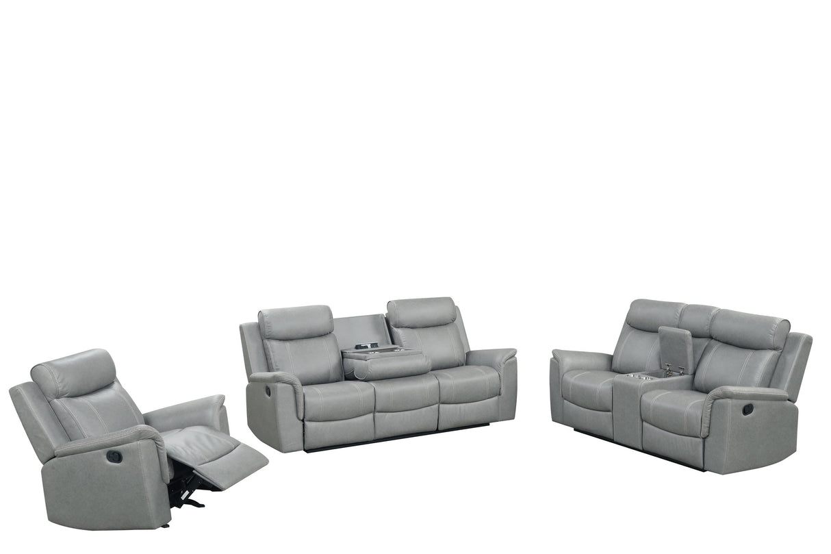 Sofia Gray 3-Piece Reclining Set from Happy Homes - Luna Furniture