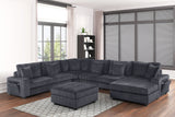 Bazooka Charcoal 7-Piece Modular Sectional with Ottoman