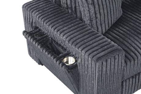 Bazoka Charcoal 7-Piece Sectional with Ottoman from Happy Homes - Luna Furniture
