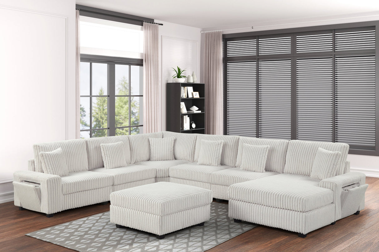 Bazooka Beige Modular Sectional with Ottoman from Happy Homes - Luna Furniture