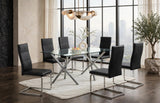 Chełmno Black Glass Top 7-Piece Dining Set from Happy Homes - Luna Furniture