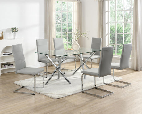 Chełmno Gray Glass Top 7-Piece Dining Set from Happy Homes - Luna Furniture