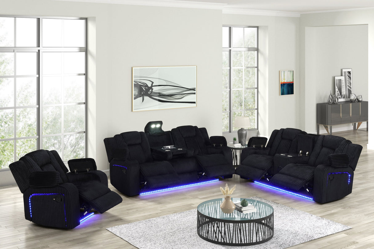 HulkBlack 3-Piece Power Reclining Set from Happy Homes - Luna Furniture