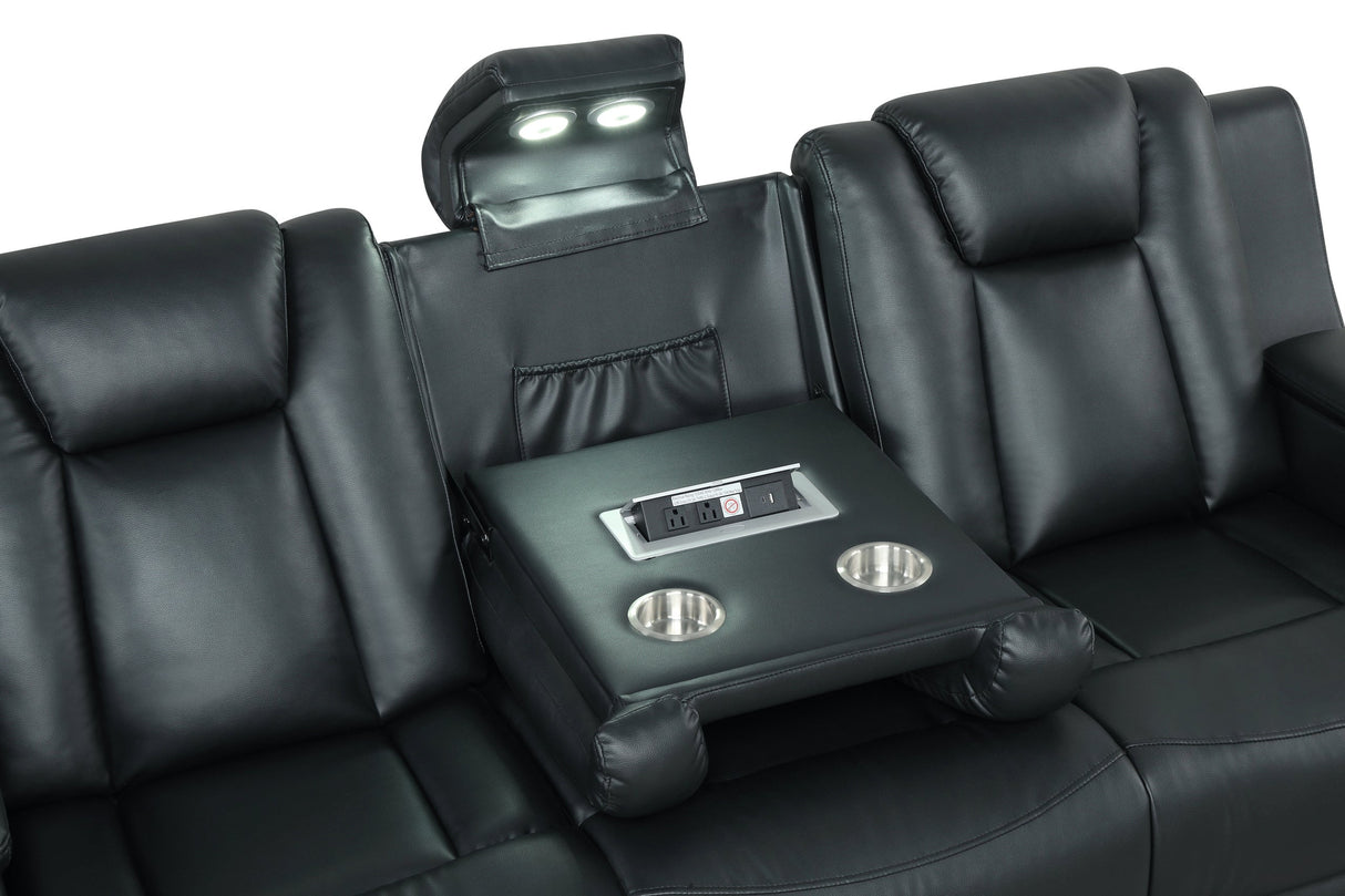 Hulk Black 3-Piece Power Reclining Set from Happy Homes - Luna Furniture