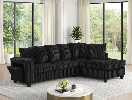 Madan Black Reversible Sectional from Happy Homes - Luna Furniture