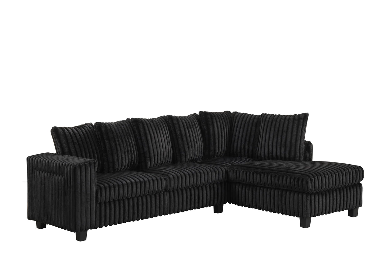 Madan Black Reversible Sectional from Happy Homes - Luna Furniture