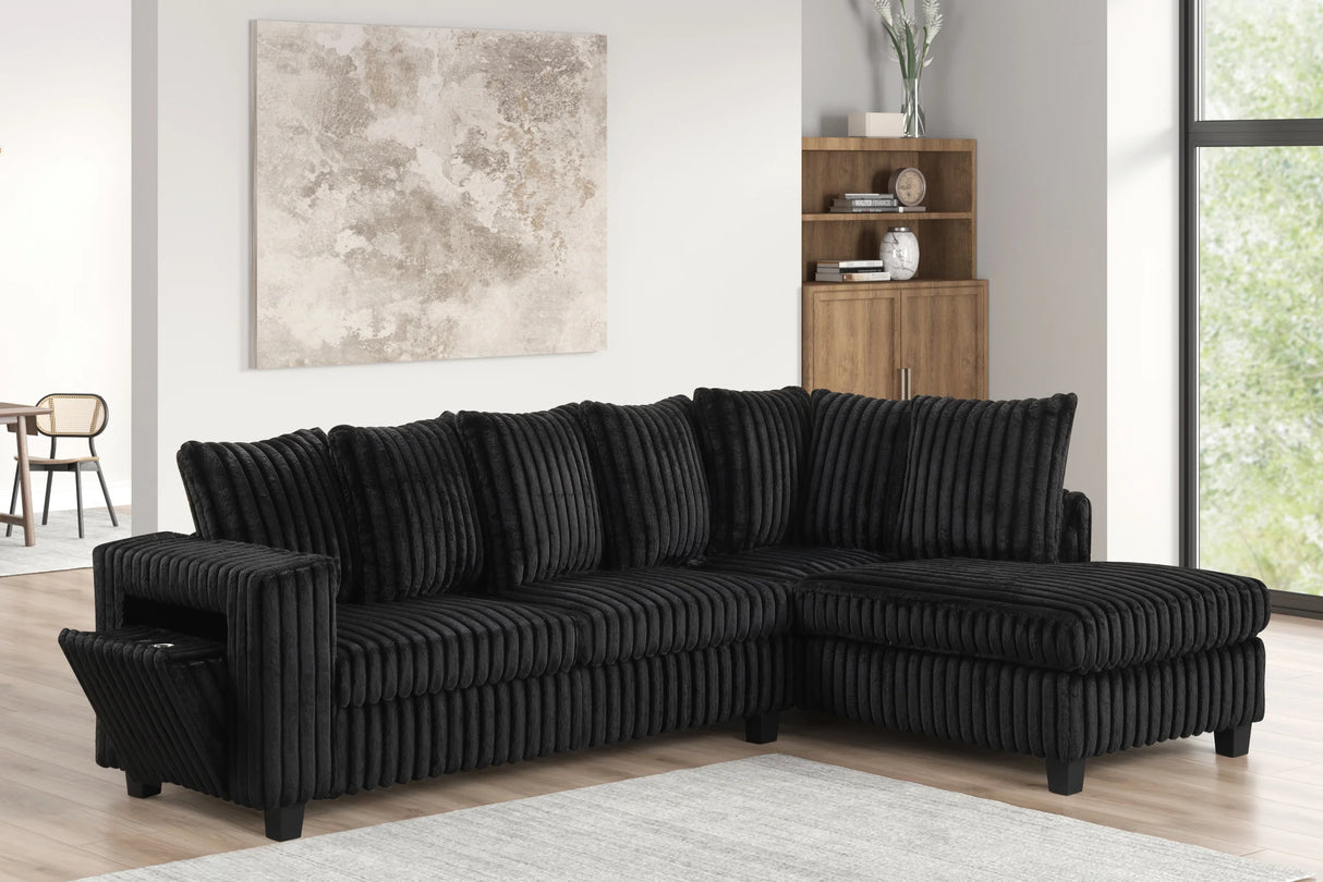 Madan Black Reversible Sectional from Happy Homes - Luna Furniture