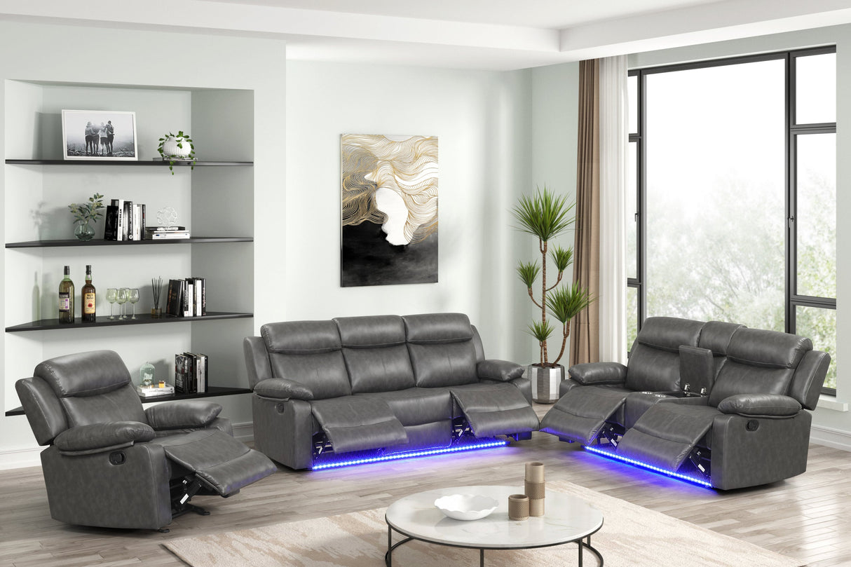 Aiden Gray 3-Piece Reclining Set from Happy Homes - Luna Furniture