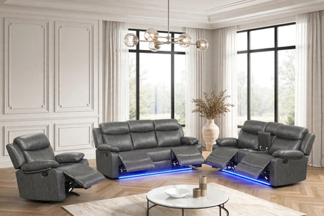 Aiden Gray 3-Piece Reclining Set from Happy Homes - Luna Furniture