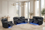 Isabel Black 3-Piece Reclining Set from Happy Homes - Luna Furniture