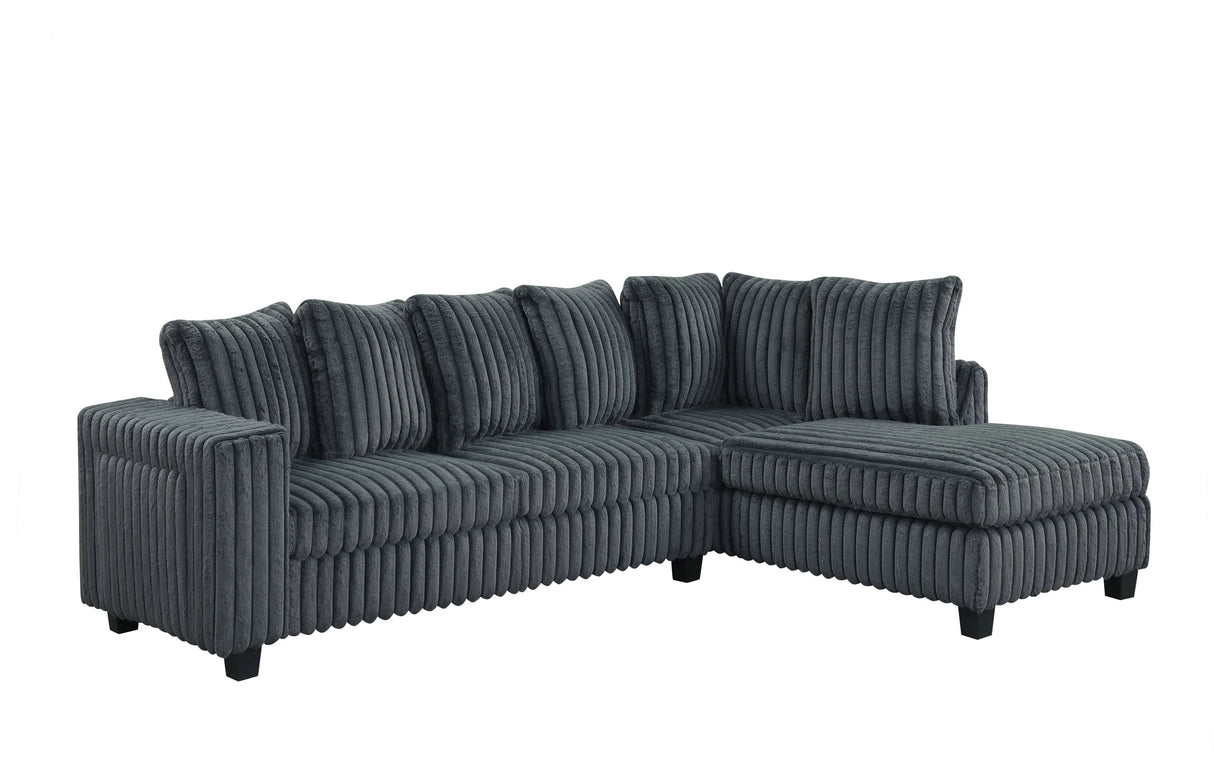 Madan Charcoal Reversible Sectional from Happy Homes - Luna Furniture