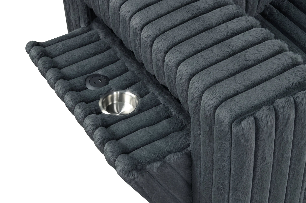 Madan Charcoal Reversible Sectional from Happy Homes - Luna Furniture