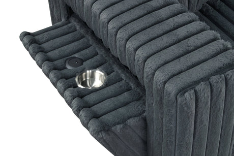 Madan Charcoal Reversible Sectional from Happy Homes - Luna Furniture
