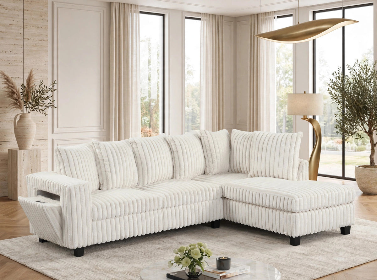 Madan Beige Reversible Sectional from Happy Homes - Luna Furniture