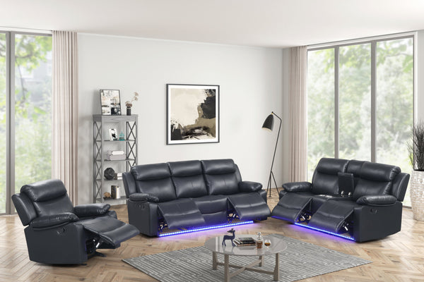 Aiden Black 3-Piece Reclining Set
