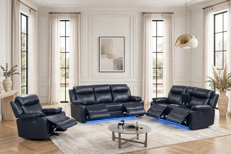 Aiden Black 3-Piece Reclining Set from Happy Homes - Luna Furniture