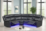 Super Black Reclining Sectional