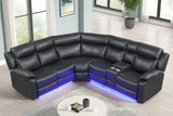 Super Black Reclining Sectional