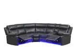Super Black Reclining Sectional