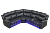 Super Black Reclining Sectional