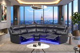 Super Black Reclining Sectional from Happy Homes - Luna Furniture