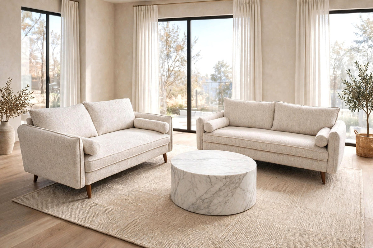 Vanti Beige 2-Piece Living Room Set (Sofa & Loveseat)