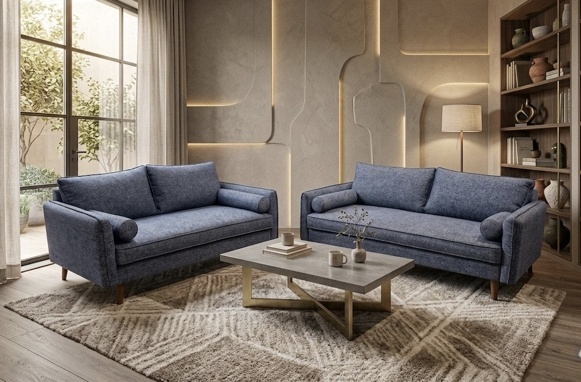 Vanti Blue 2-Piece Living Room Set (Sofa & Loveseat) from Happy Homes - Luna Furniture