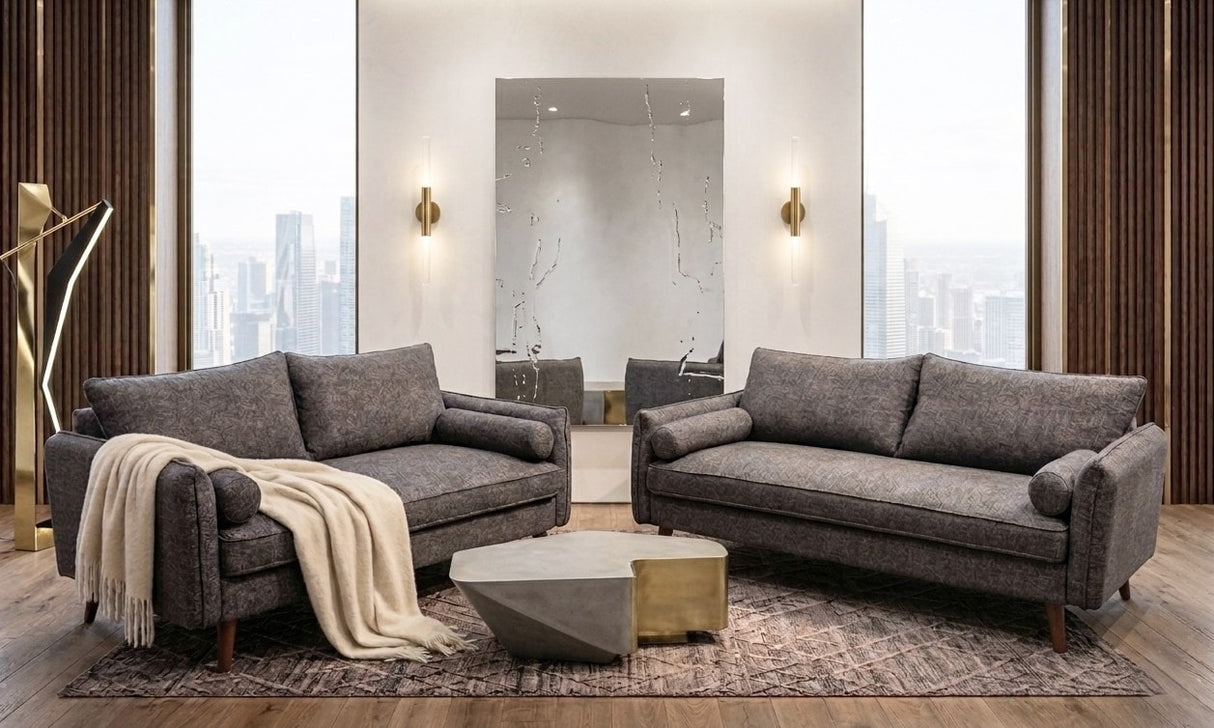 Vanti Dark Gray 2-Piece Living Room Set (Sofa & Loveseat) from Happy Homes - Luna Furniture