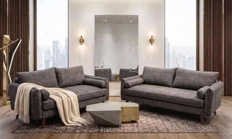 Vanti Dark Gray 2-Piece Living Room Set (Sofa & Loveseat) from Happy Homes - Luna Furniture