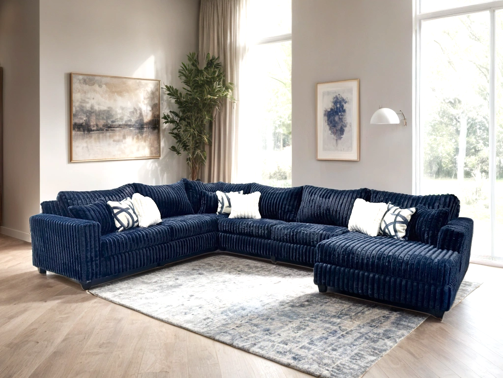 Volna Blue Sectional from Happy Homes - Luna Furniture
