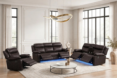 Aiden Brown 3-Piece Reclining Set from Happy Homes - Luna Furniture