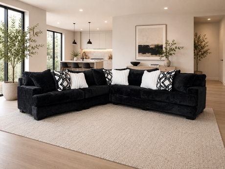 Elias Black Oversized Sectional from Happy Homes - Luna Furniture