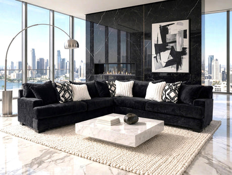 Elias Black Oversized Sectional from Happy Homes - Luna Furniture