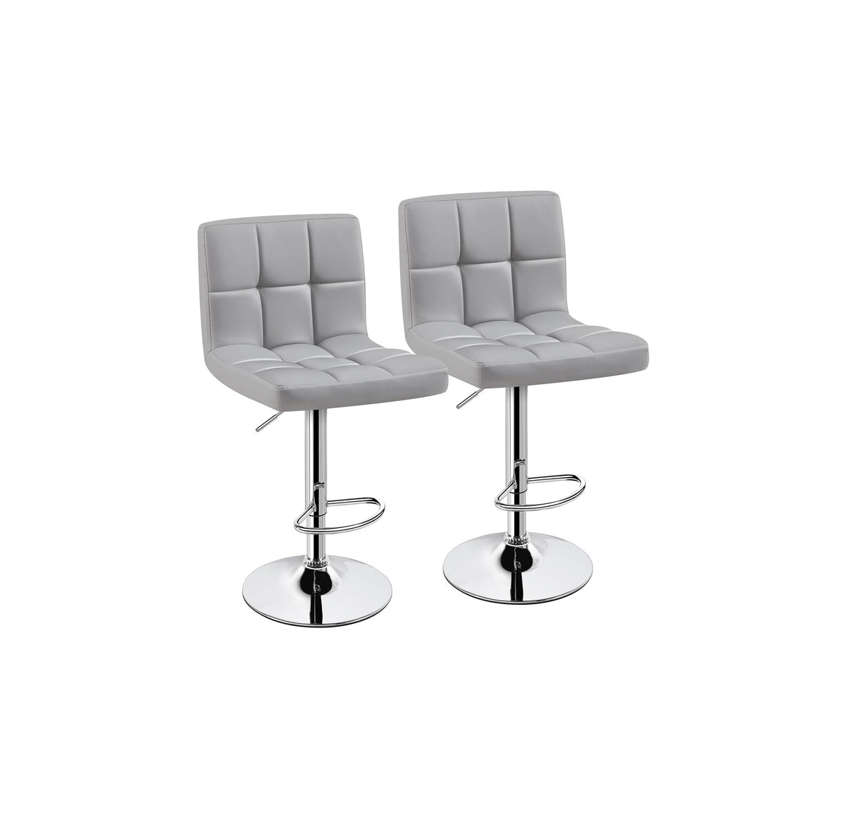 Backrest Gray Adjustable Barstool, Set of 2 from Happy Homes - Luna Furniture