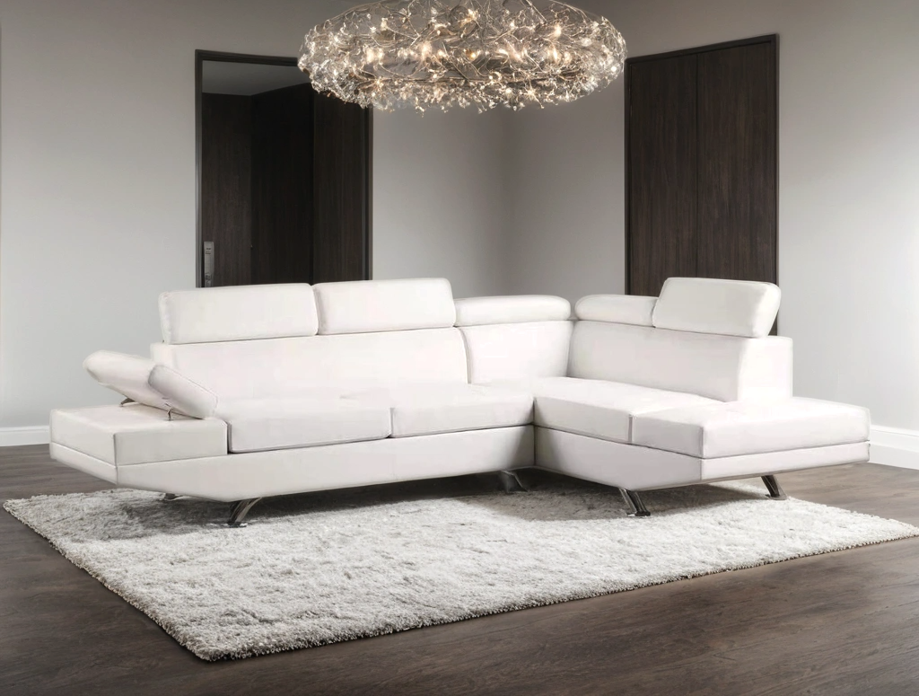 Moderno White RAF Sectional from Happy Homes - Luna Furniture