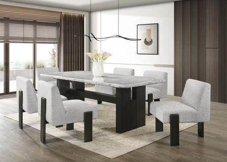 Diva Gray Genuine Marble Dining Room Set (Table & 6 Chairs) from Happy Homes - Luna Furniture