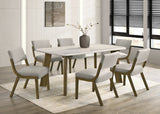 Parker Light Gray Genuine Marble Dining Room Set (Table & 6 Chairs) from Happy Homes - Luna Furniture