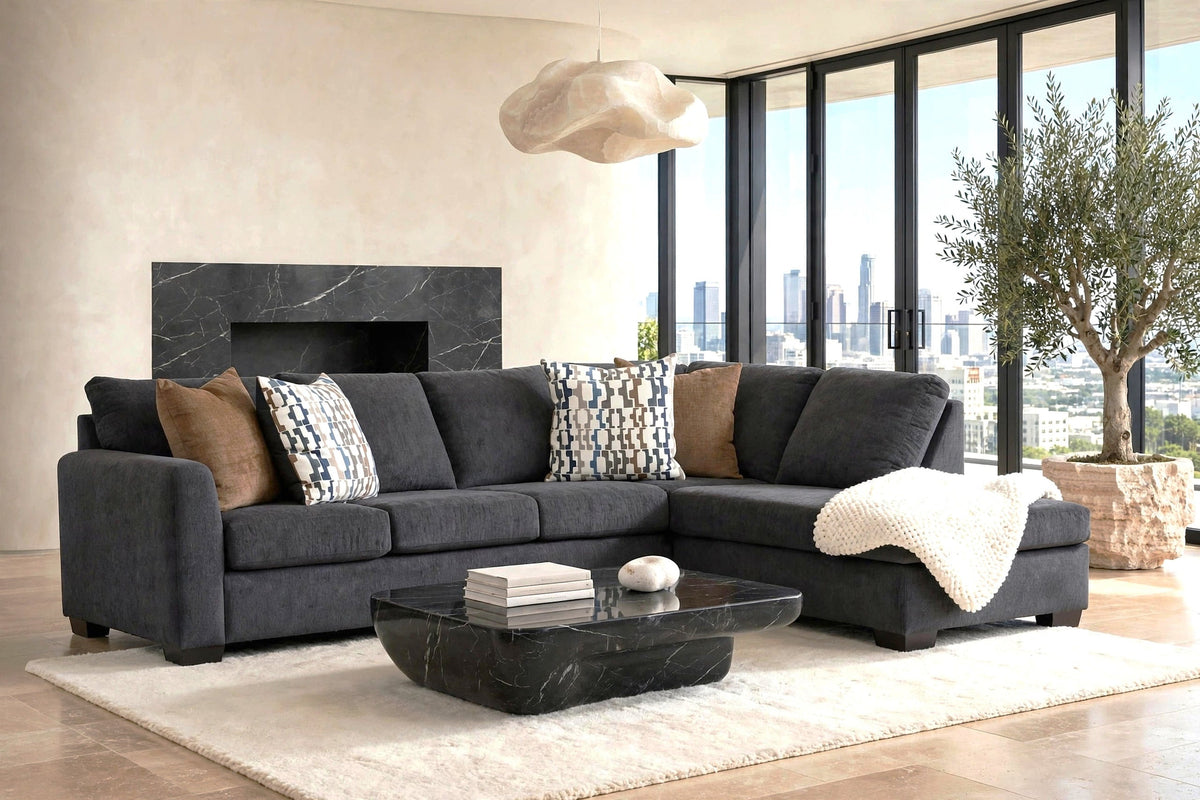 Behold Charcoal Sectional from Happy Homes - Luna Furniture