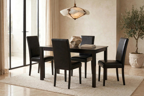 Reaya Black Dining Room Set (Table & 4 Chairs) from Happy Homes - Luna Furniture