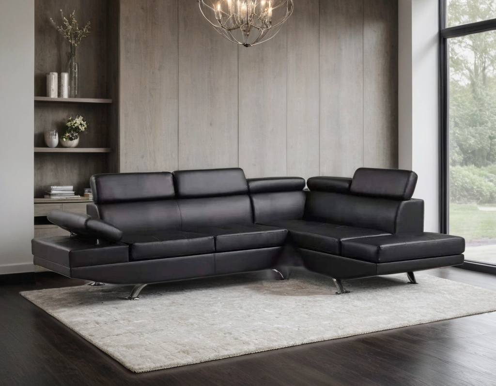 Moderno Black RAF Sectional from Happy Homes - Luna Furniture