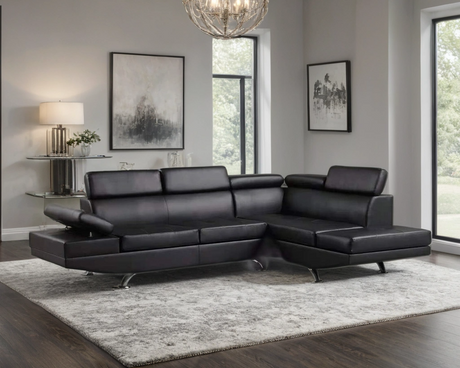 Moderno Black RAF Sectional from Happy Homes - Luna Furniture