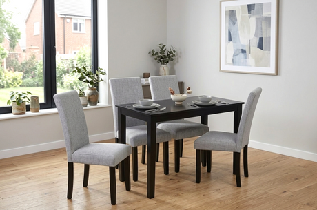 Reaya Gray Dining Room Set (Table & 4 Chairs) from Happy Homes - Luna Furniture