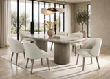 Samara Cream Genuine Marble 7-Piece Dining Room Set (Table & 6 Chairs) from Happy Homes - Luna Furniture
