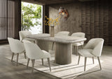 Samara Cream Genuine Marble 7-Piece Dining Room Set (Table & 6 Chairs) from Happy Homes - Luna Furniture