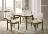 Alan Cream/Brown Porcelain Top 5-Piece Dining Room Set (Table & 4 Chairs) from Happy Homes - Luna Furniture